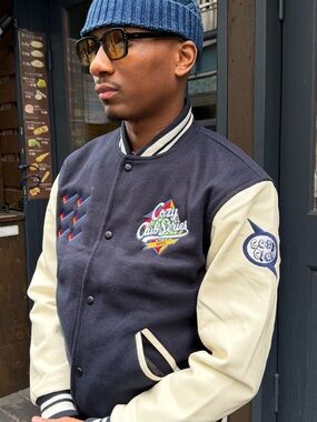 CC Navy and Cream Varsity Jacket